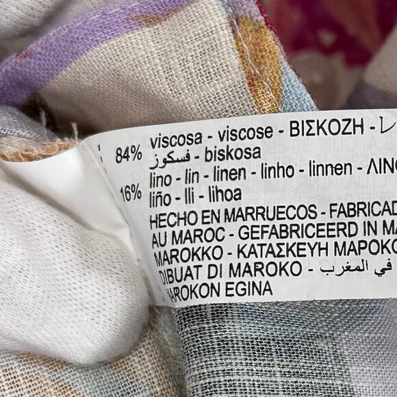 ZARA BLOGGER'S FAVE DRESS Multi-Color Viscose Linen Floral +, Med New w/out Tags - Picture 14 of 15